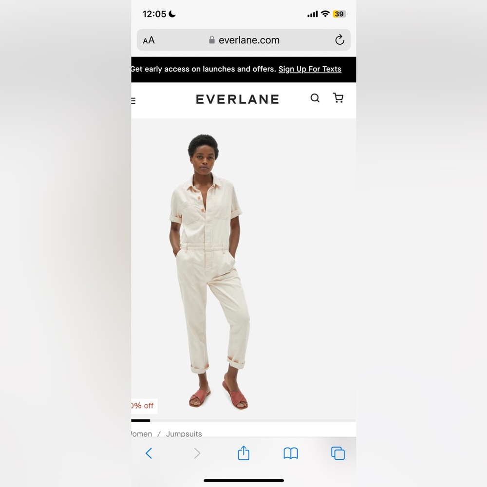 NWT Everlane Cream Jumpsuit - Picture 8 of 8
